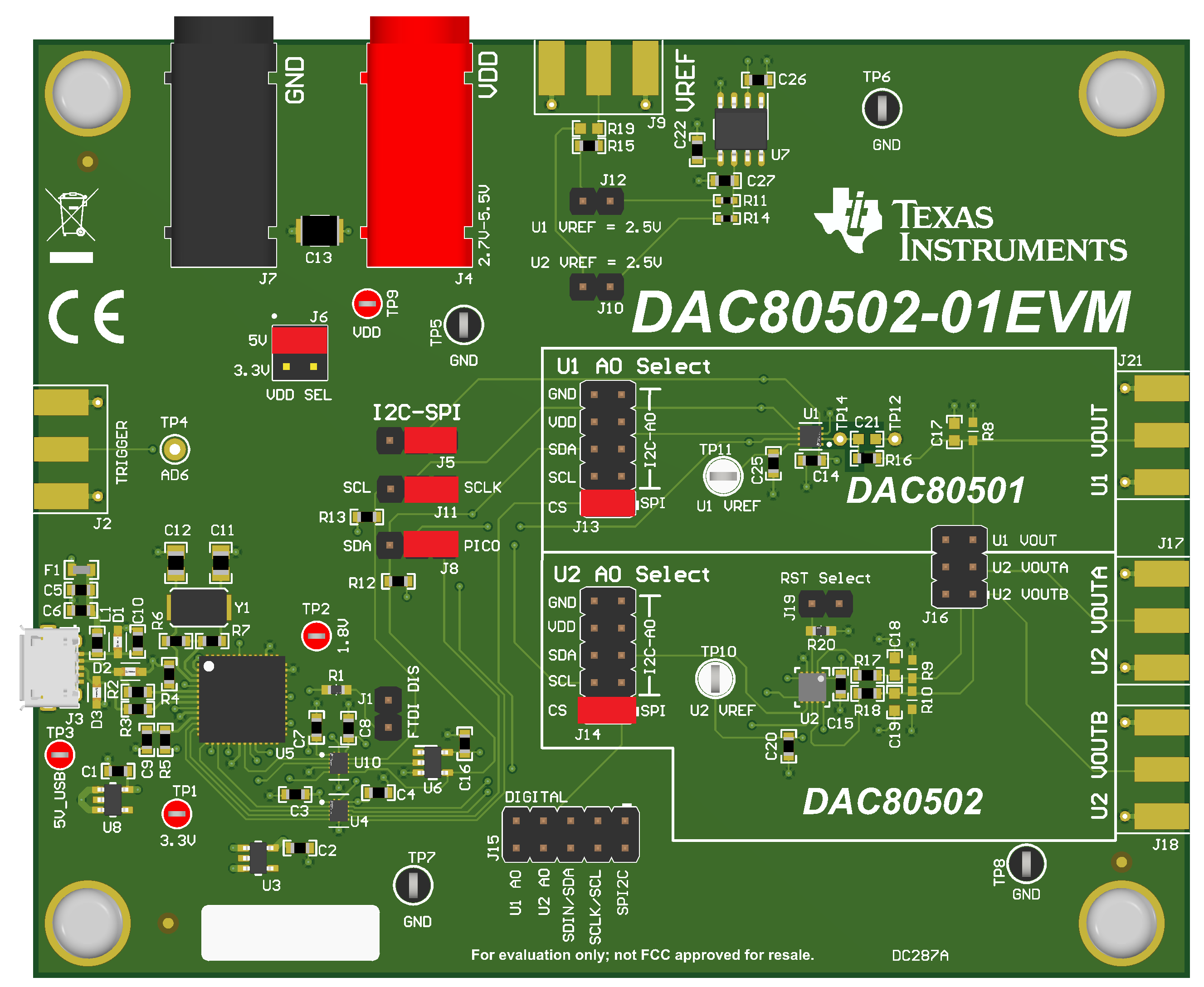 DAC80502-01EVM DAC80502-01EVM 默认跳线设置