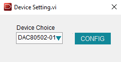 DAC80502-01EVM 启动时 DAC805xxEVM GUI 中的“Device Setting”