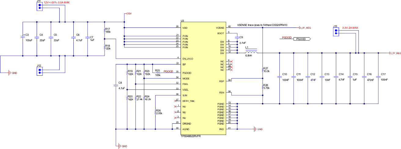 DS320PR410-RSC-EVM 稳压器原理图页