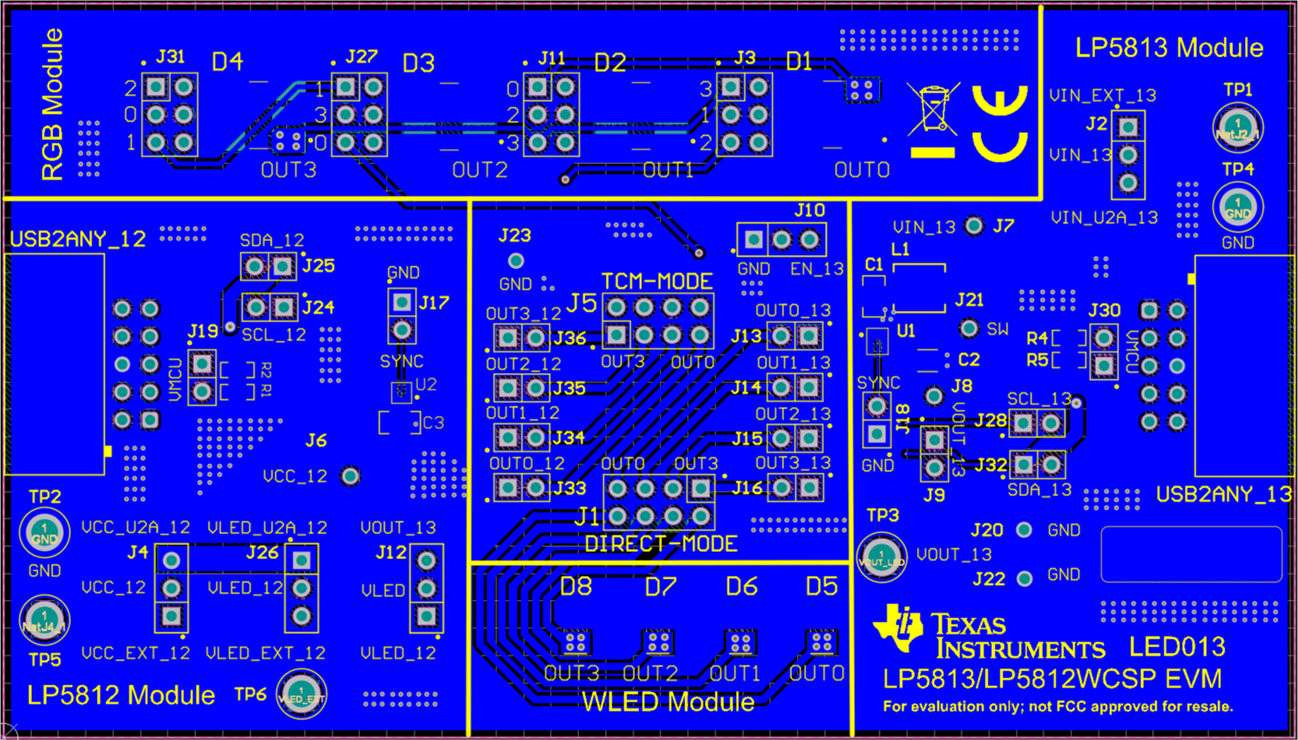 LP5813EVM LP5812EVM LP5813-12WCSPEVM 底层