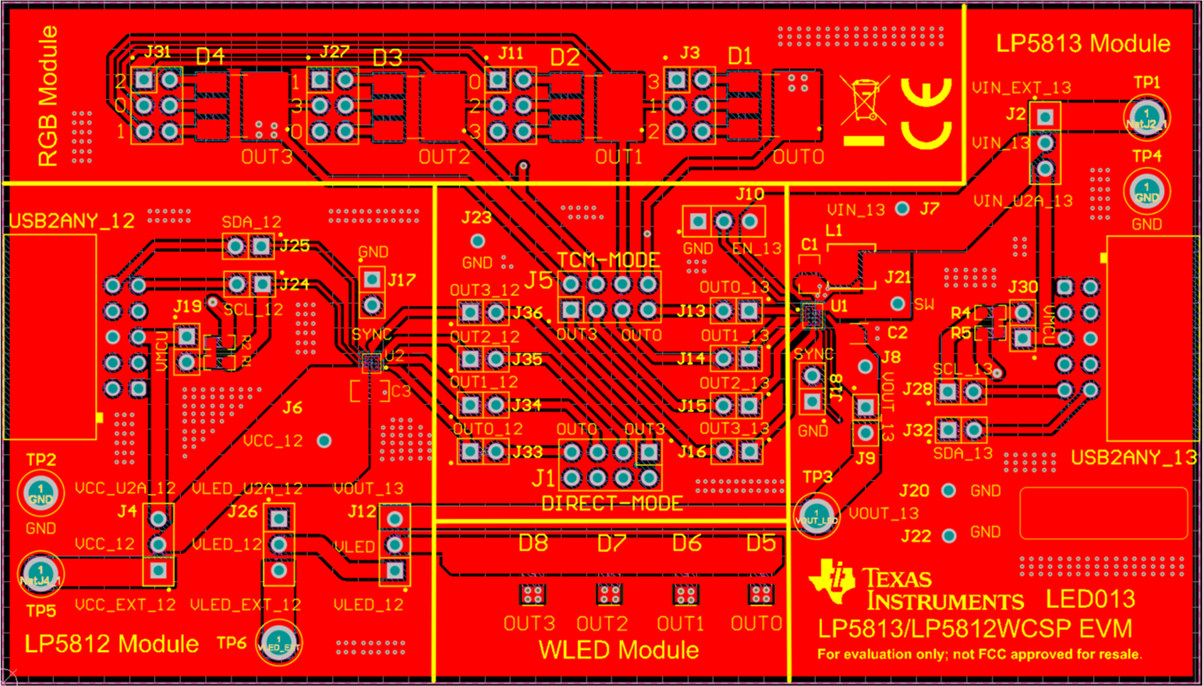 LP5813EVM LP5812EVM LP5813-12WCSPEVM 顶层