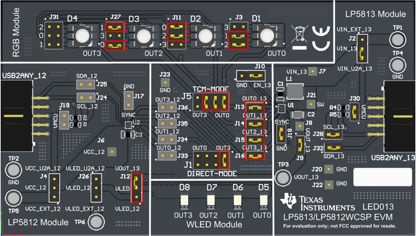 LP5813EVM LP5812EVM 3 次扫描混合驱动模式