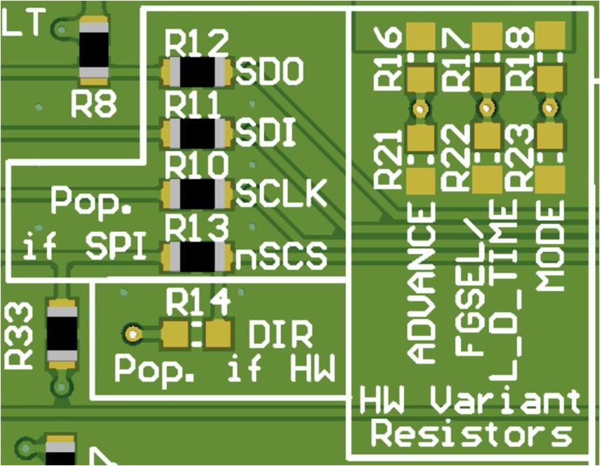 MCT8314ZEVM MCT8314ZS 的电阻器（SPI 型号）