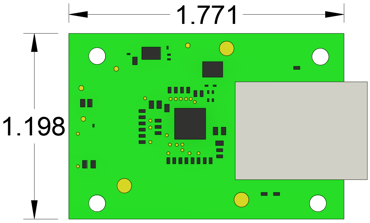 DP83826-EVM-AM2 工业以太网 PHY 附加电路板尺寸