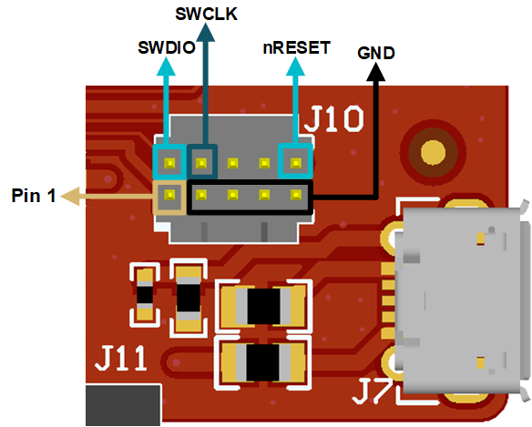 BP-CC3351 ARM 10 引脚 JTAG 连接器 (J10)