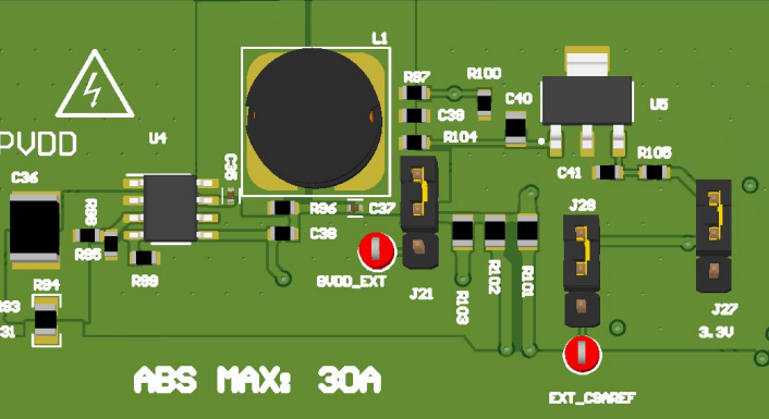 DRV8161EVM 板载降压转换器和 LDO