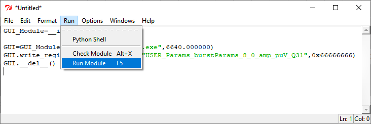 ULC1001-DRV2911EVM 运行录制的 Python 脚本