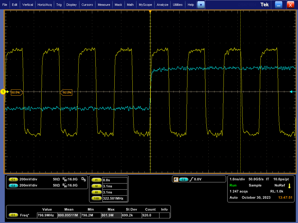 LMX1860SEPEVM 具有 10MHz SYSREF 的缓冲器模式