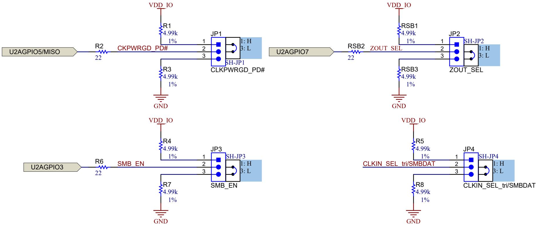 LMKDB1204EVM 逻辑 I/O 跳线