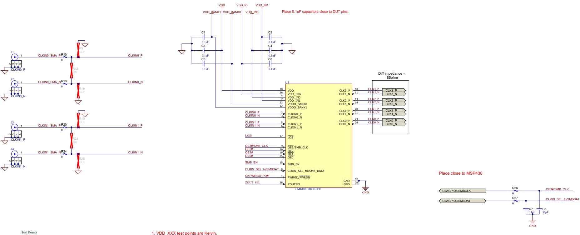 LMKDB1204EVM LMKDB1204 器件和 CLKIN#_P/N 参考