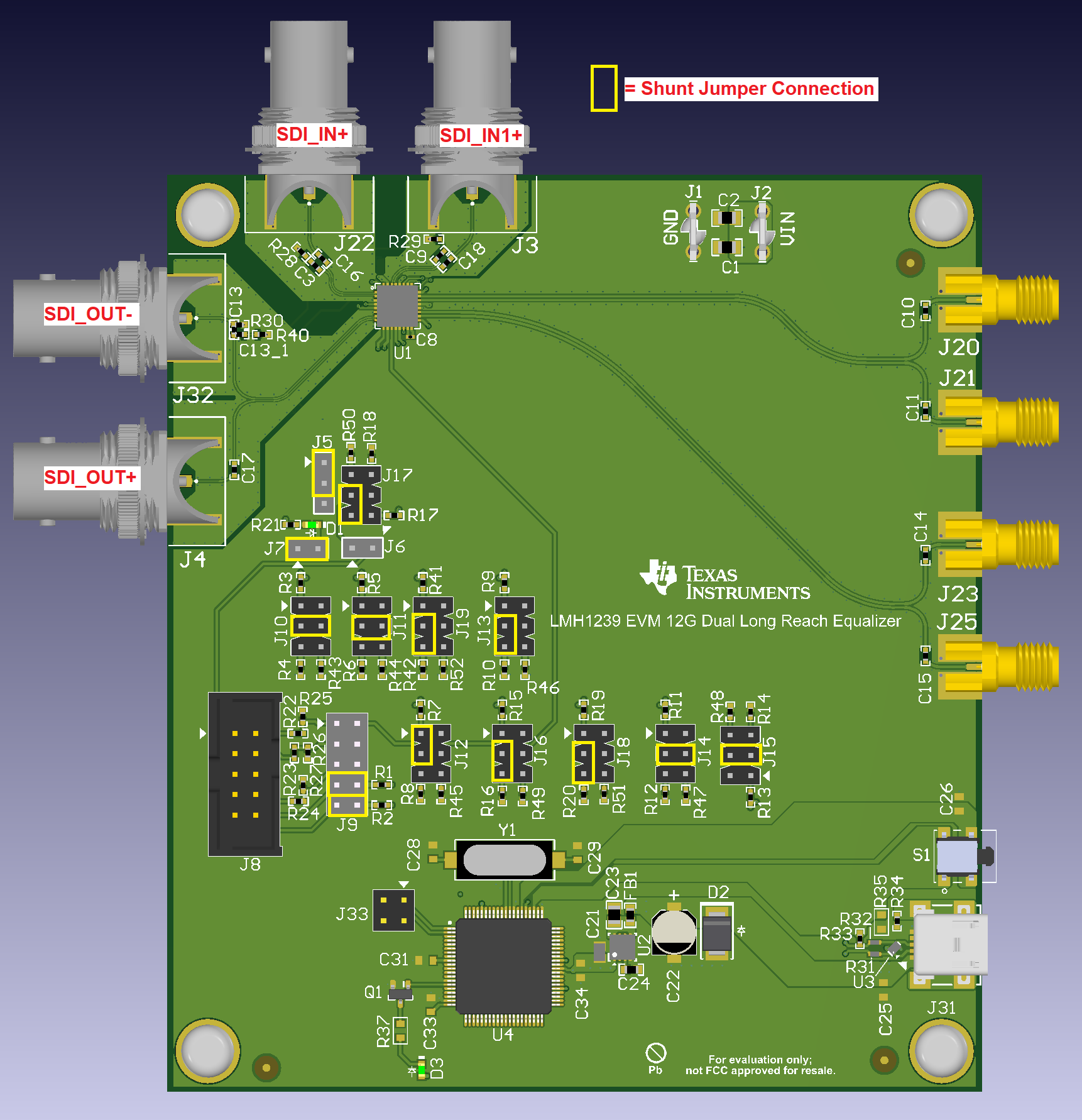 LMH1239EVM 启用 LMH1239EVM 的 SDI_OUT 和 SDI_IN1 实现 SMBus 运行