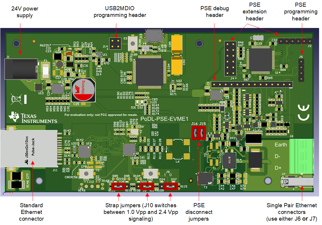 DP83TD510E-PoDL-EVM PSE 跳线