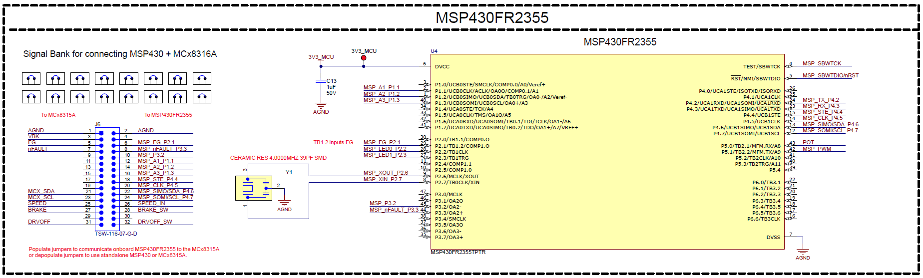 MCF8315PWPEVM MSP430FR2355 MCU 原理图