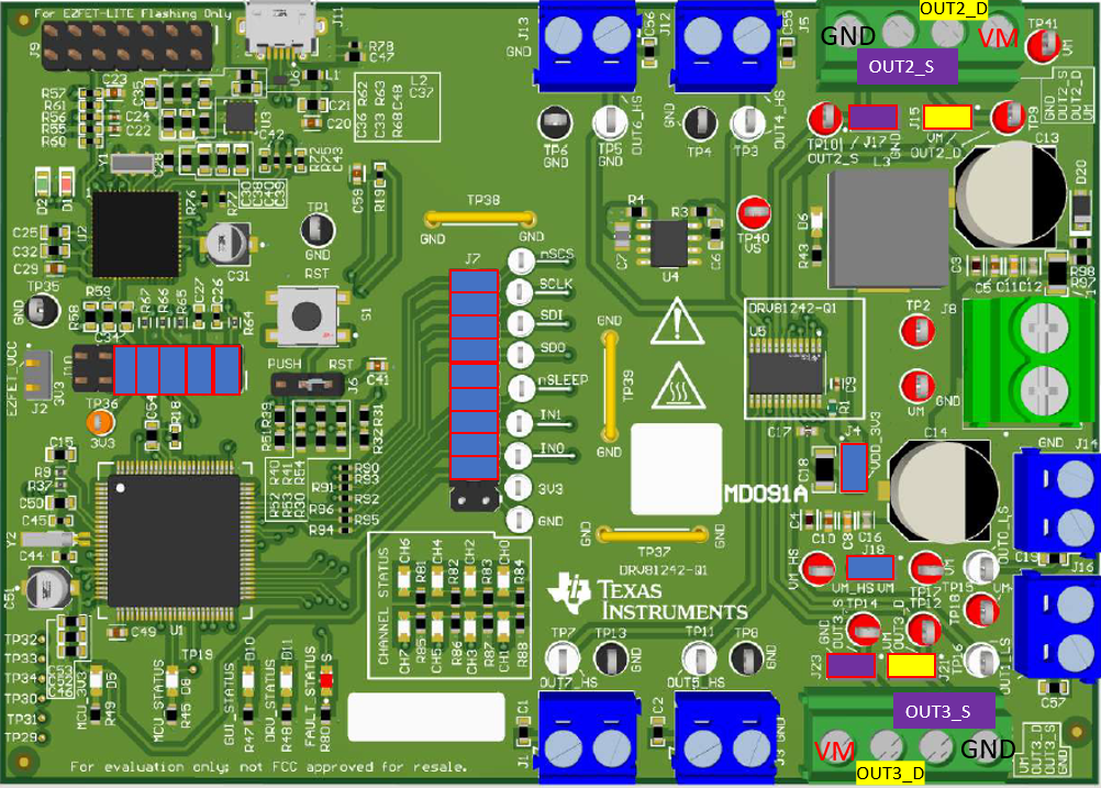 DRV81008-Q1EVM, DRV81602-Q1EVM, DRV81242-Q1EVM,  DRV81242-Q1 跳线配置