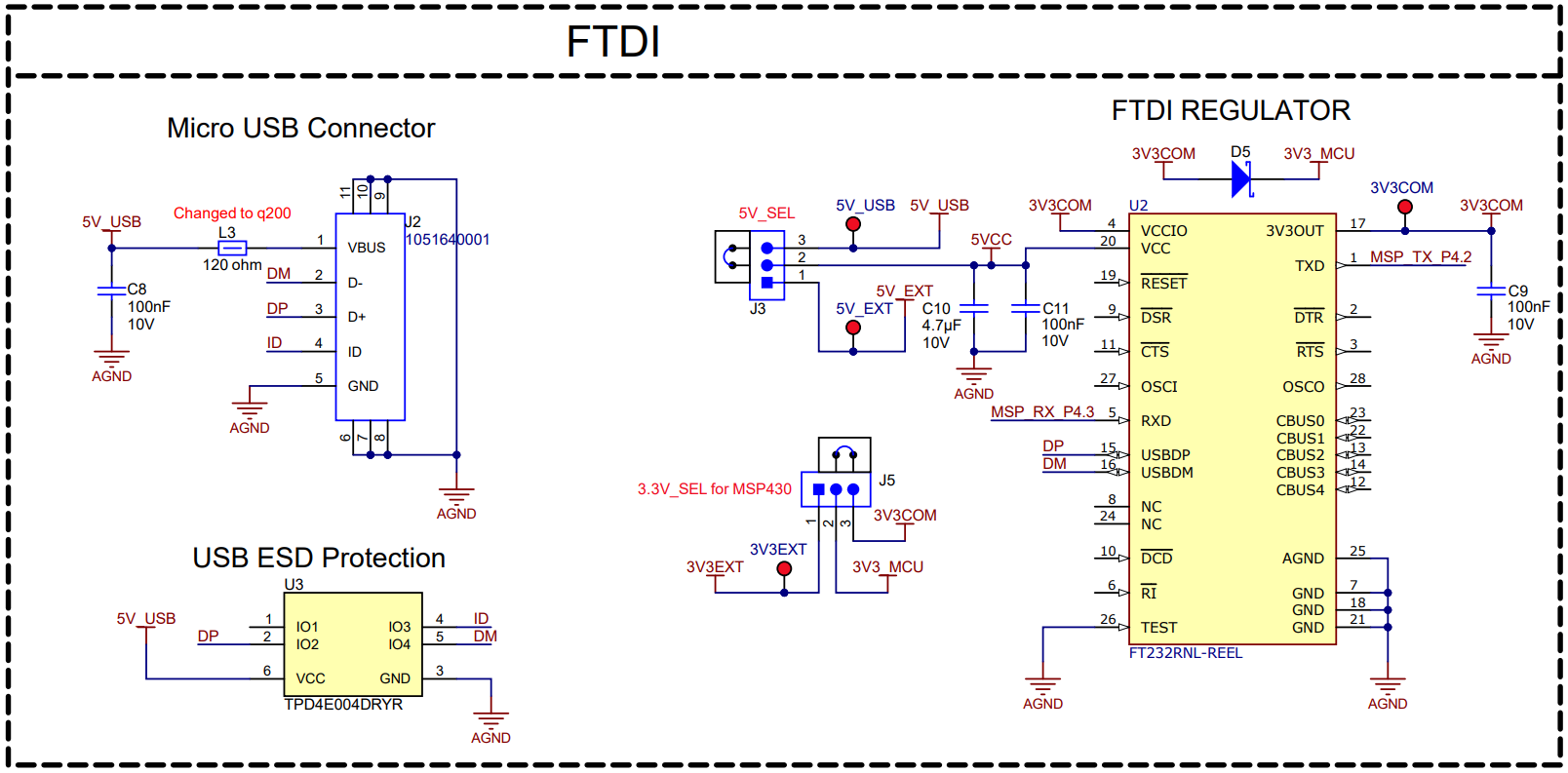 MCF8315RRYEVM USB 转 UART 原理图