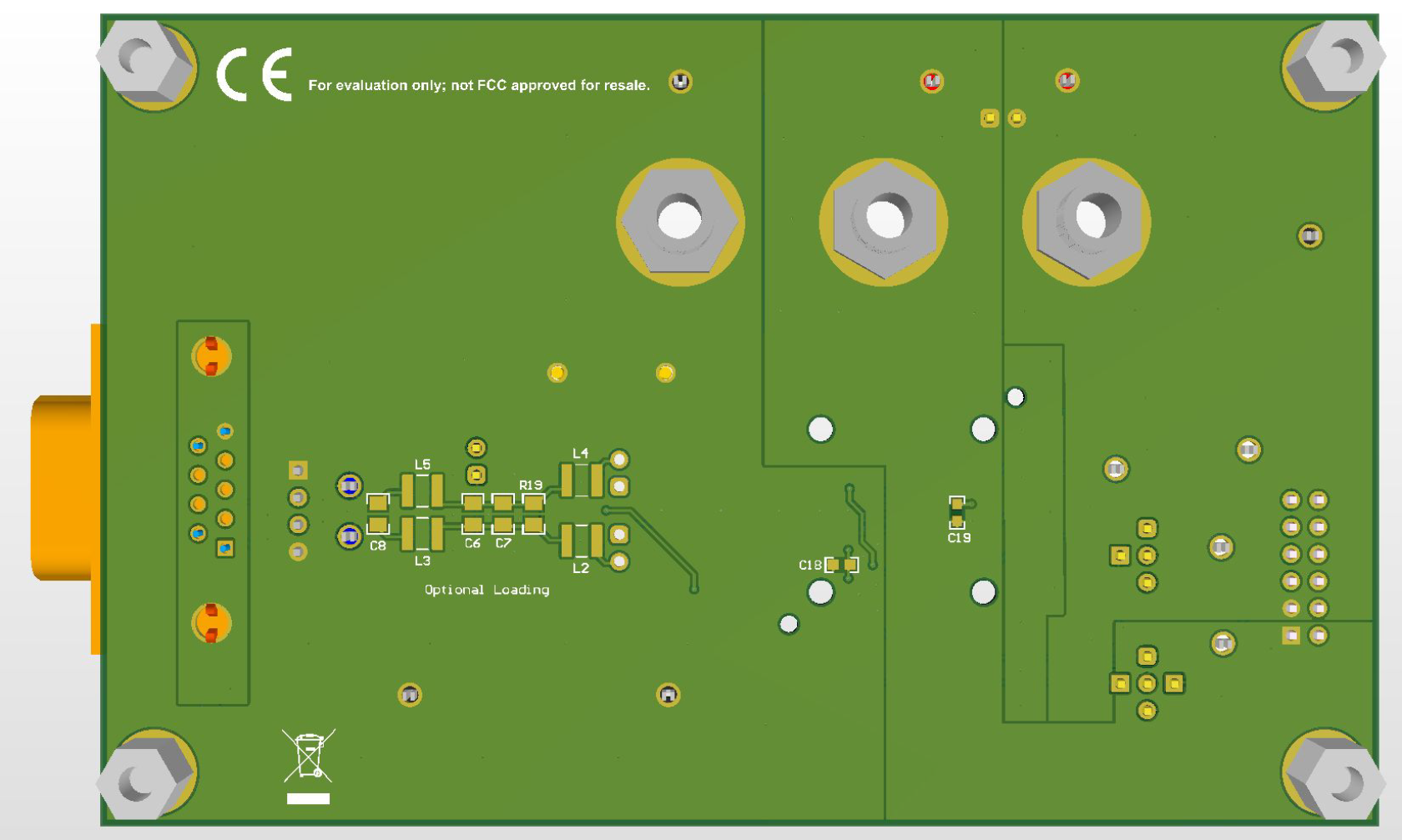 TCAN-SOIC8-EVM EVM 布局（底视图）