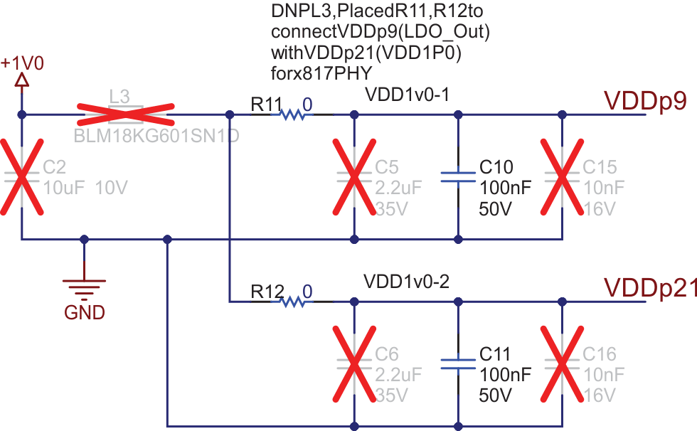 TIDA-020072 以太网 PHY 1.0V 电源轨原理图