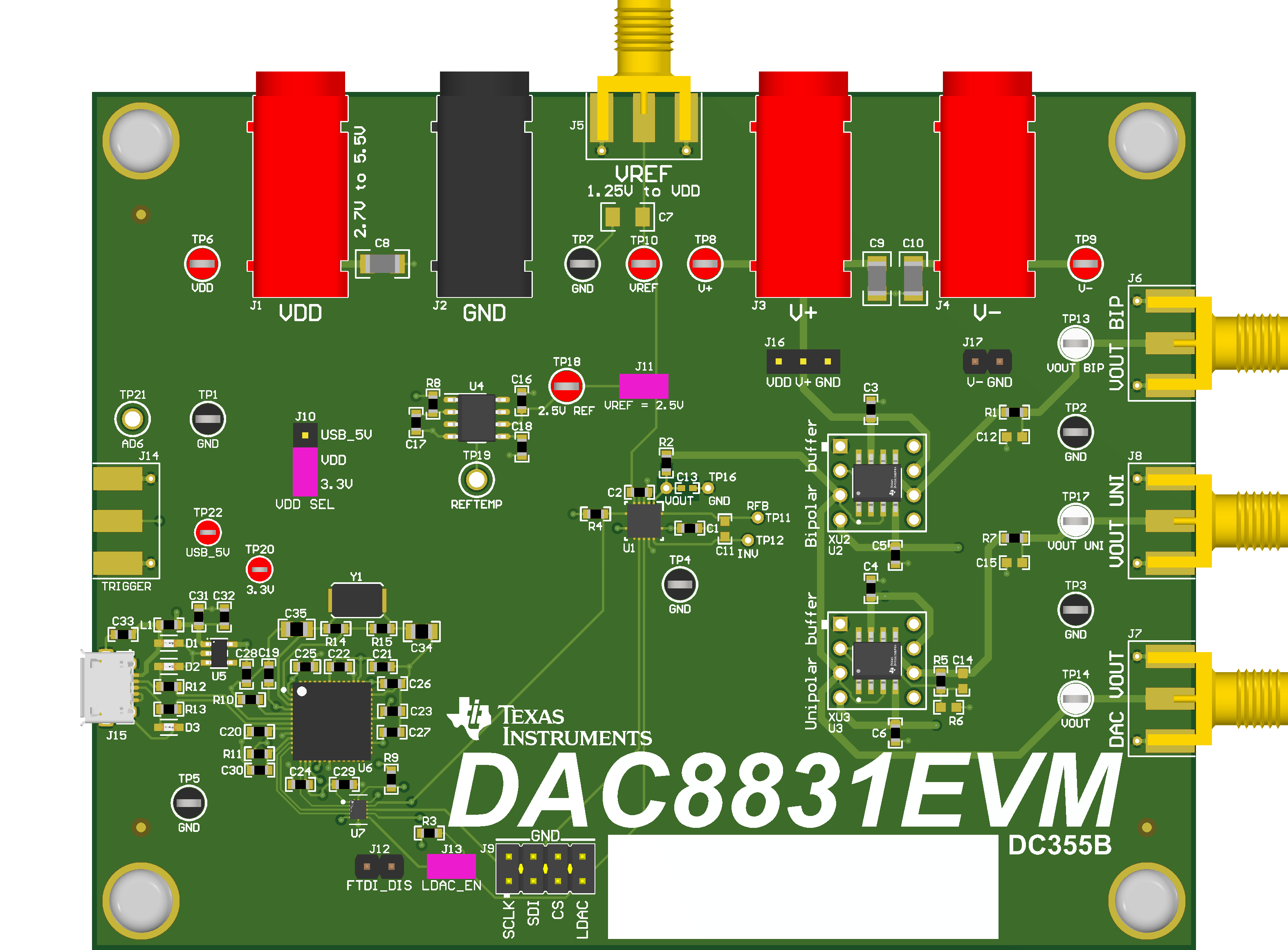 DAC883xEVM DAC8831EVM 默认跳线设置