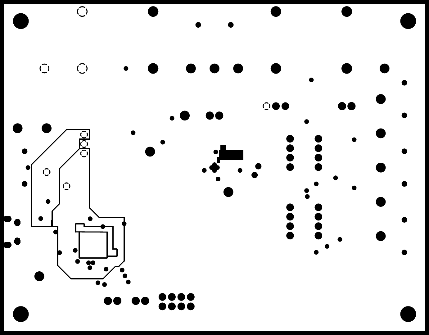 DAC883xEVM DAC8831EVM PCB 中层 2 布局（电源平面）