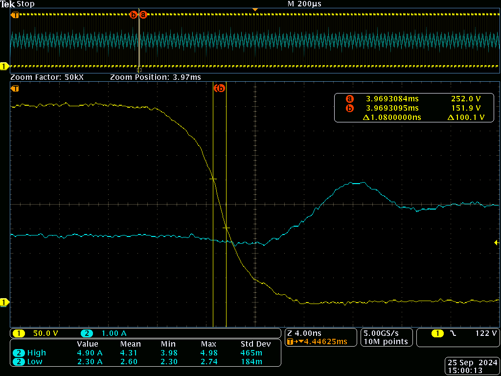 LMG2640EVM-090 400V/2A 时为 100V/ns