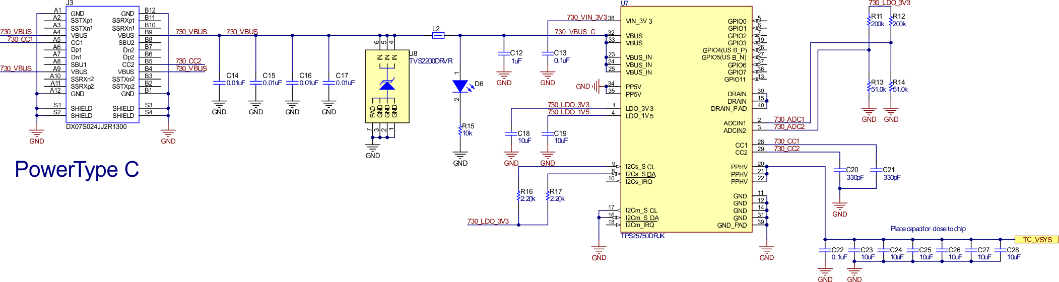 TPS26750EVM Type-C 电源输入