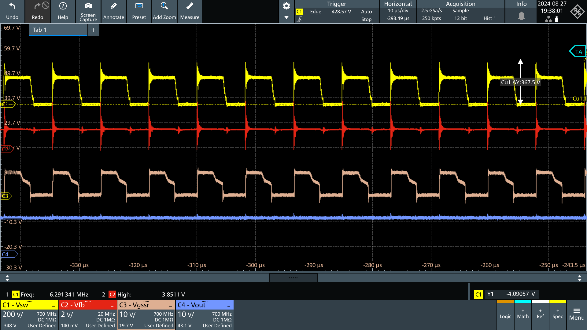 UCG28826EVM-093 Vin = 90Vac，Vout = 15V