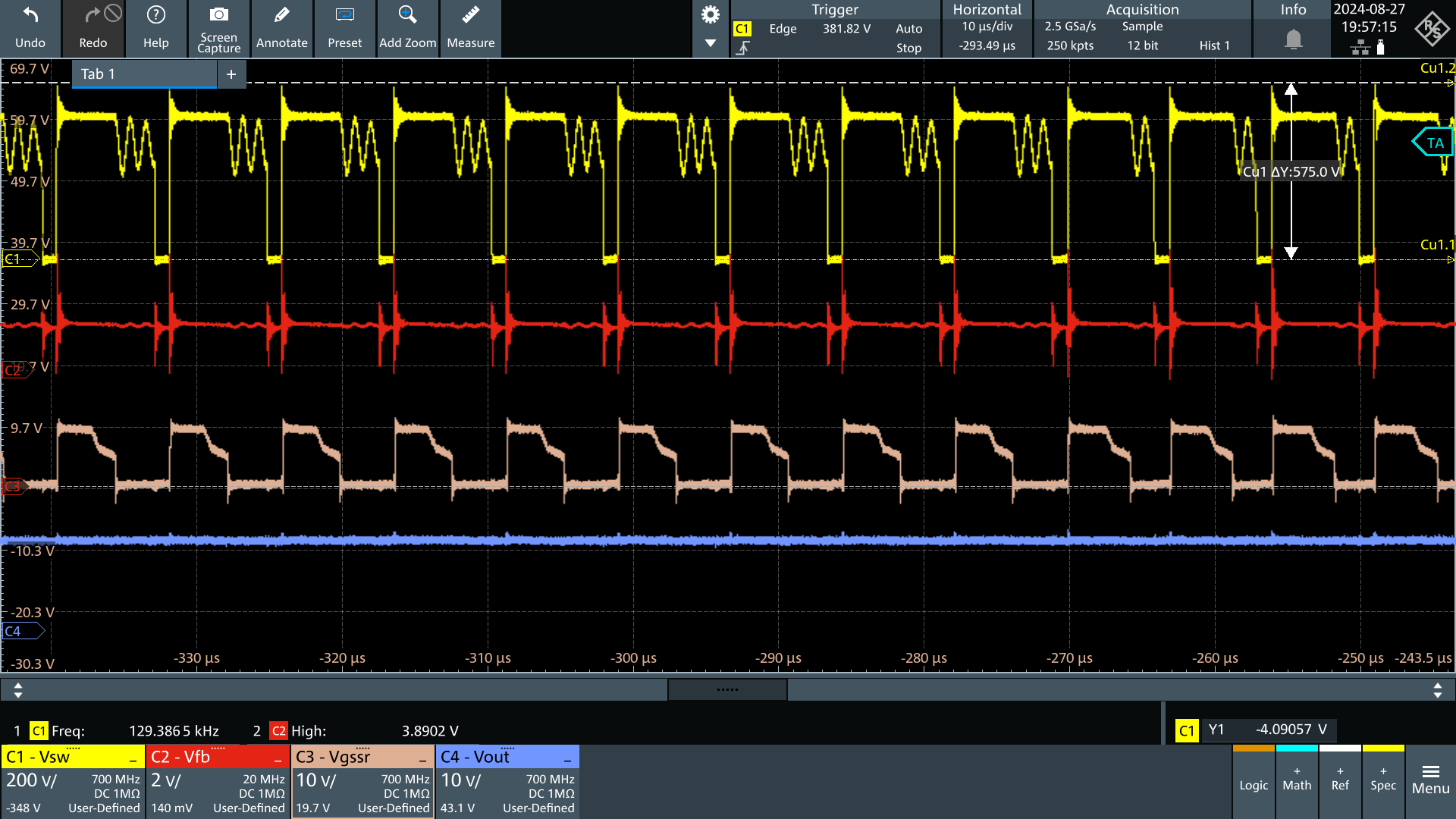 UCG28826EVM-093 Vin = 264Vac，Vout = 15V