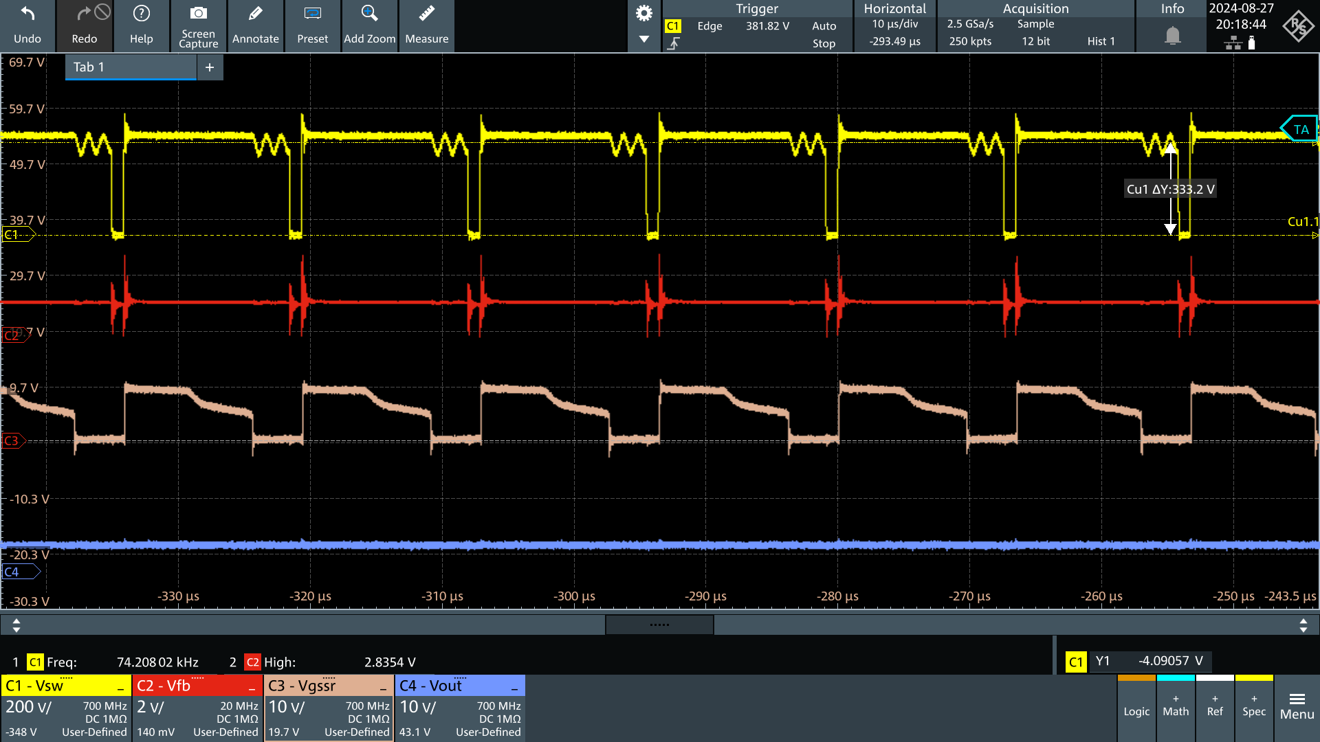 UCG28826EVM-093 Vin = 230Vac，Vout = 5V