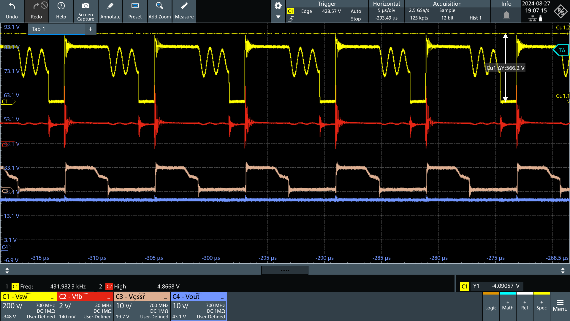 UCG28826EVM-093 Vin = 230Vac，Vout = 20V