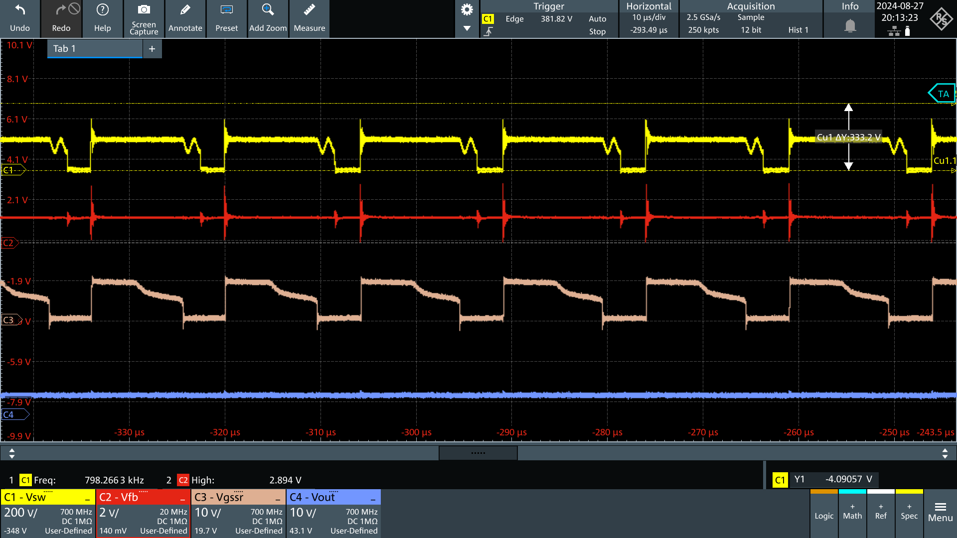 UCG28826EVM-093 Vin = 90Vac，Vout = 5V