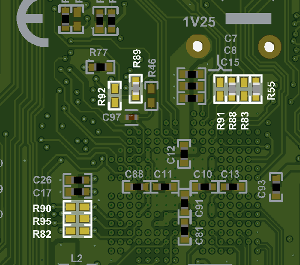 F29H85X-SOM-EVM FSI DLT 选择电阻器位置（底部）