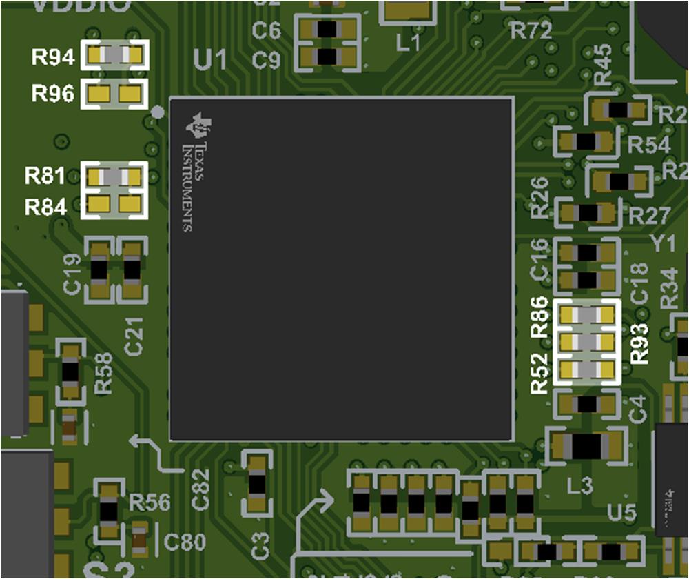 F29H85X-SOM-EVM FSI DLT 选择电阻器位置（顶部）