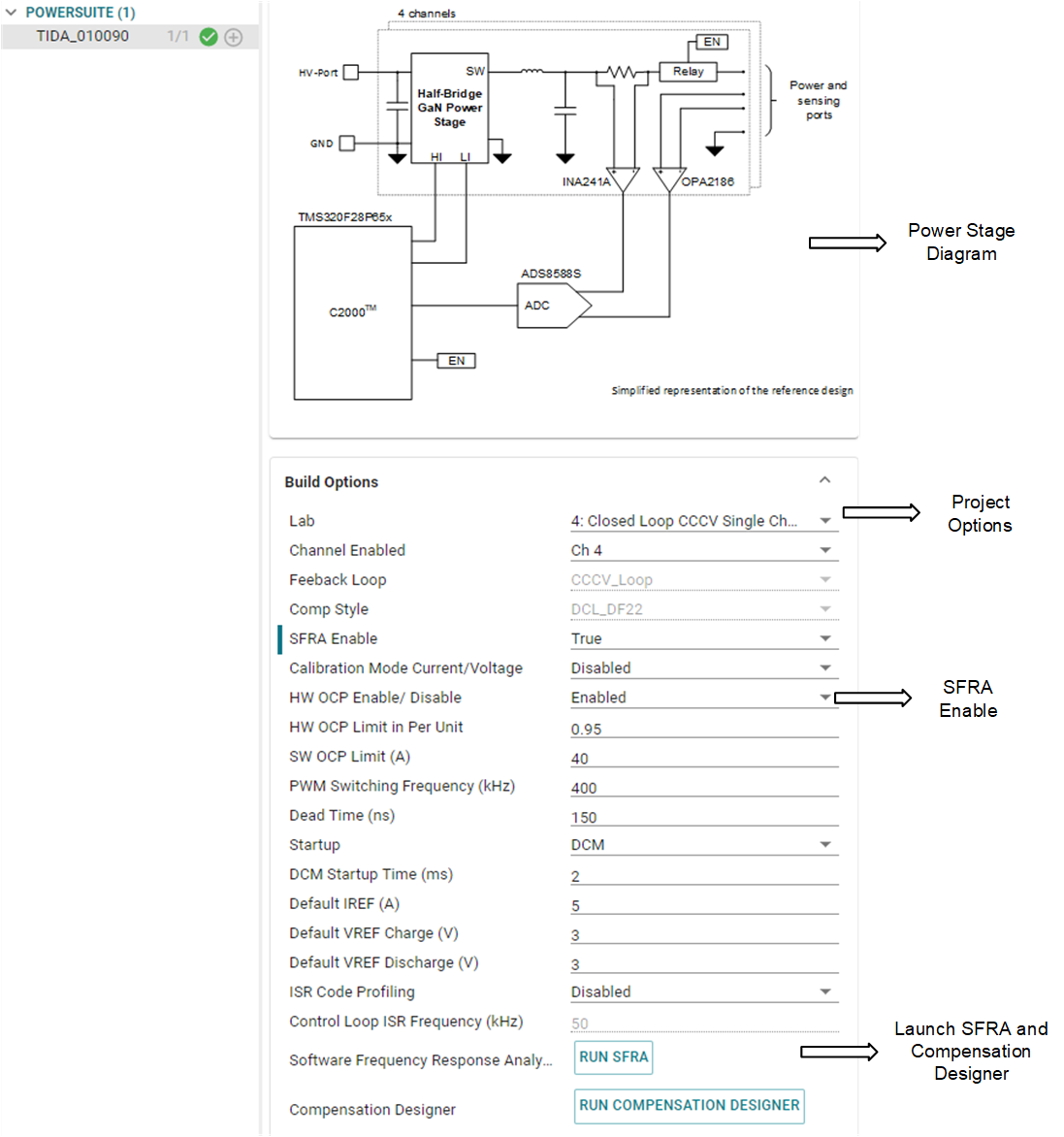 TIDA-010090 本设计的 powerSUITE 页面