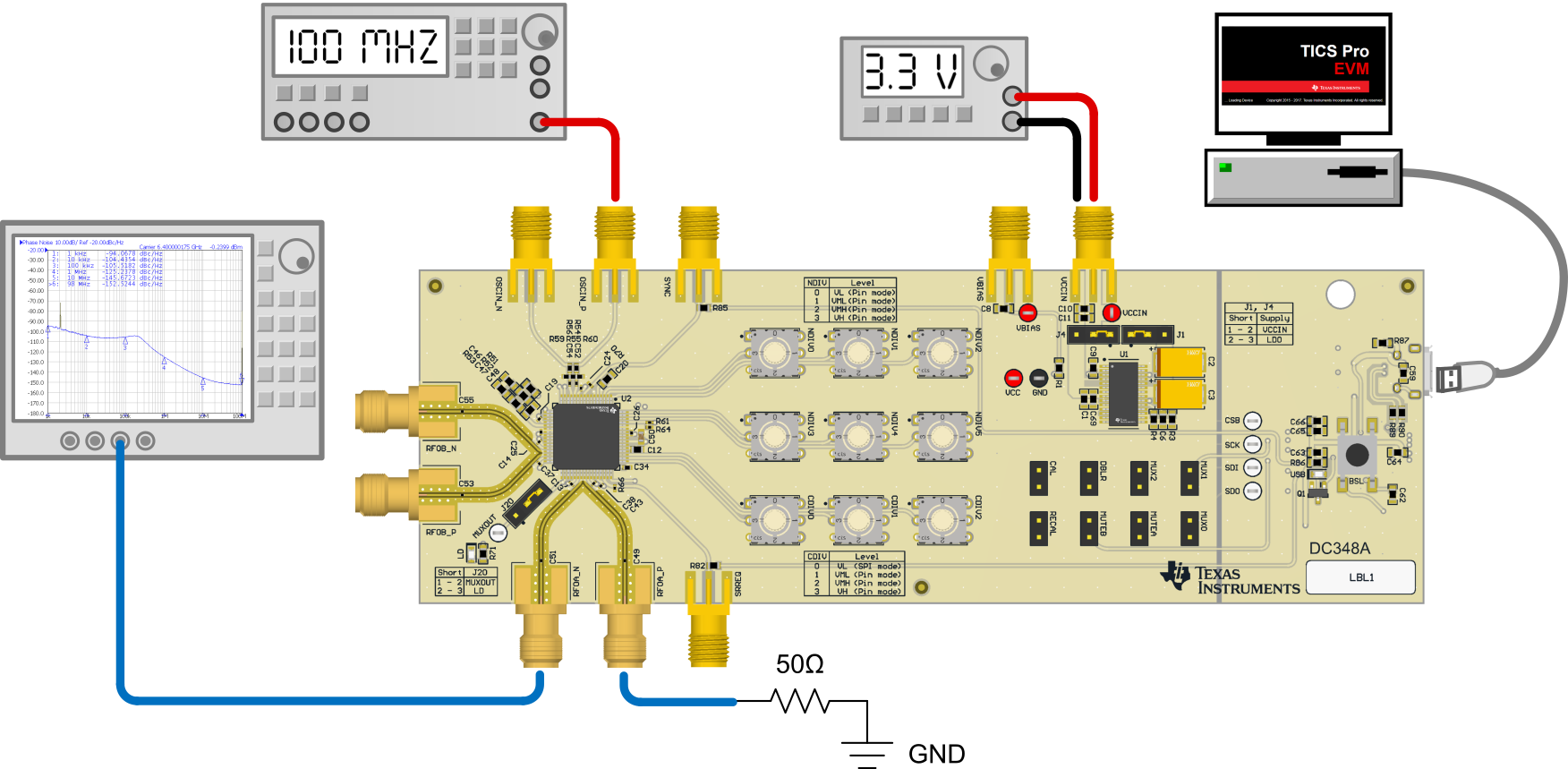 LMX2624SPEVM 连接图