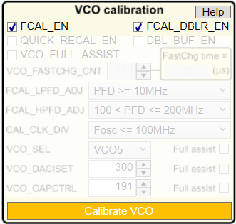 LMX2624SPEVM VCO 倍频器校准