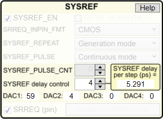 LMX2624SPEVM SYSREF 延迟控制