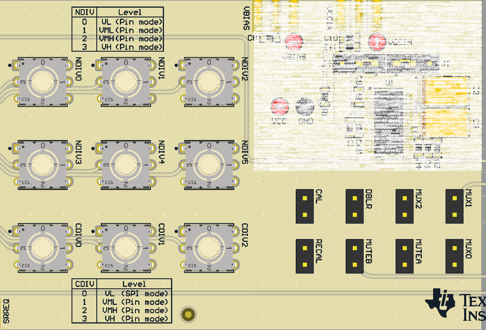 LMX2624SPEVM 引脚控制元件