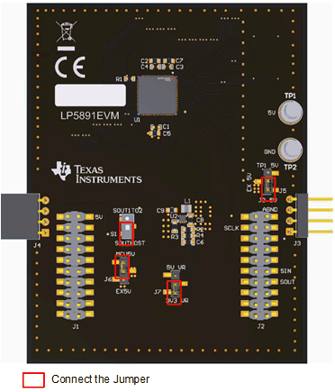 LP5899QDYYEVM LP5891EVM 跳线连接