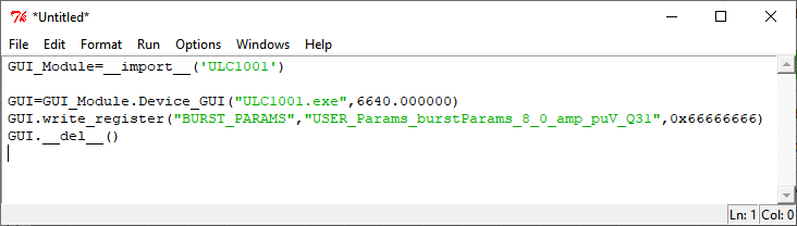 ULC1001 DRV2901 ULC1001-DRV-FL-EVM ULC1001-DRV290XEVM Python 录制窗口