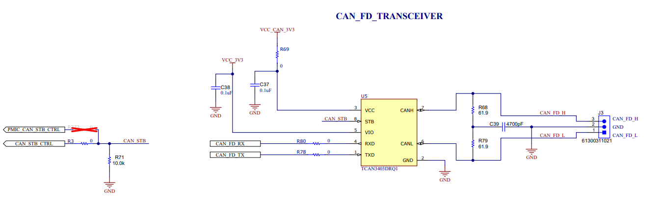 AWRL6844EVM IWRL6844EVM EVM 中使用的 CAN FD PHY